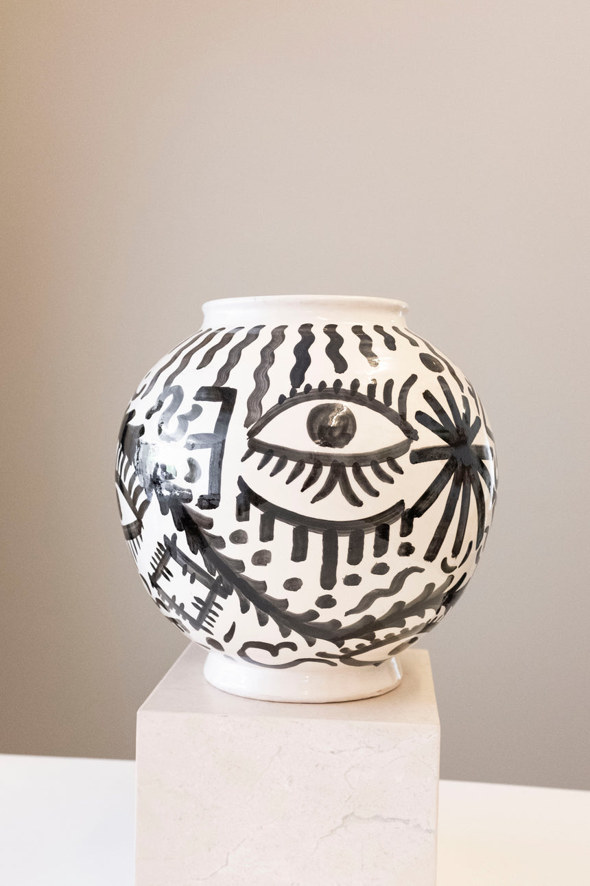 Ceramic - Vase Maxi - Illustrated - Round
